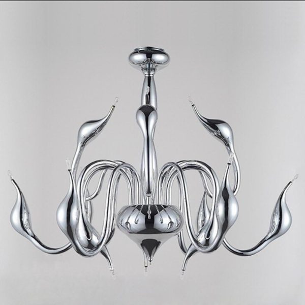 24'' Chrome Finish Modern Iron Chandelier - Image 3