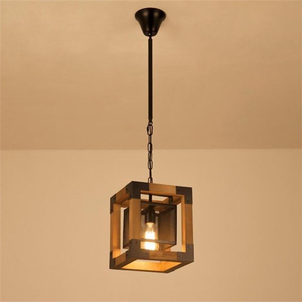 Rustic Industrial Linear Chandelier for Dining Rooms Farmhouse Rectangular/Square Light Fixture - Image 9