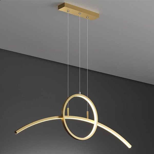 Curve Circle Pendant Lighting Metal Modern Pendant Lighting for Kitchen - Image 5