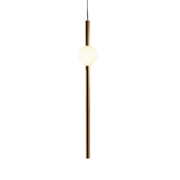1 Light Metal Glass Pendant Lighting Minimalism Linear Round Ceiling Light - Image 4