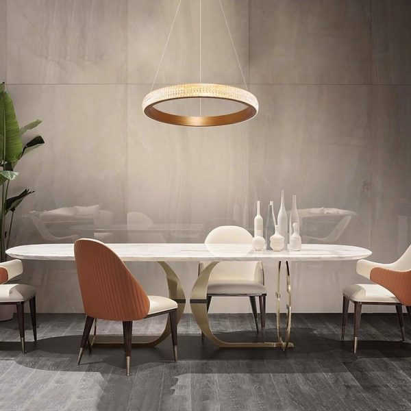 Circular Design LED Gold Modern Chandeliers Kitchen Pendant Lighting - Image 2