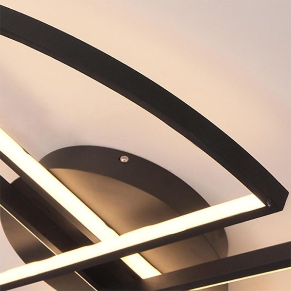 Geometric Flush Mount Ceiling Light 4 Semi Circle Metal LED Light - Image 6