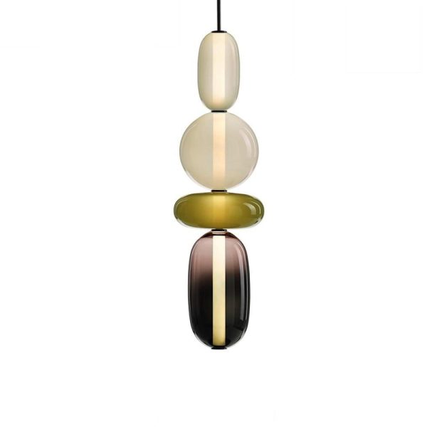 Multiple Shapes Colored Glass Pendant Light Metal Pendant Lighting - Image 15