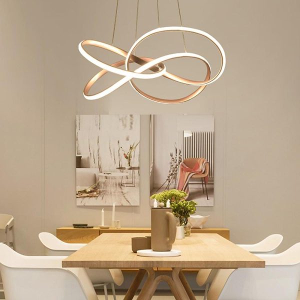 Interweaving Wave Design Pendant Lighting Aluminum Acrylic LED Ceiling Light - Image 7