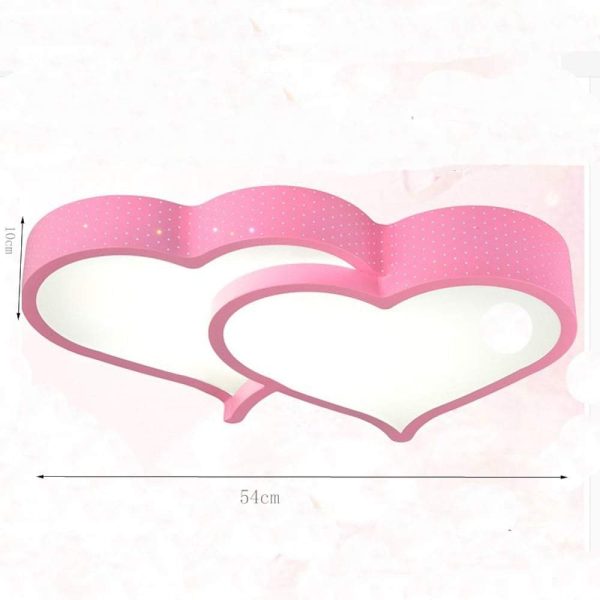Heart Shaped Painted Metal Flush Mount Ceiling Light With Dimmable Ambient LED Light - Image 7