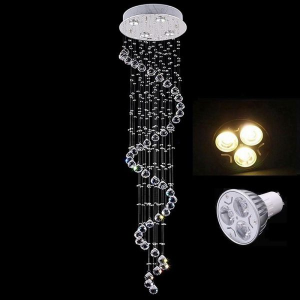 Multi Spiral Contemporary Metal Crystal Living Room Chandelier Light Fixtures - Image 2