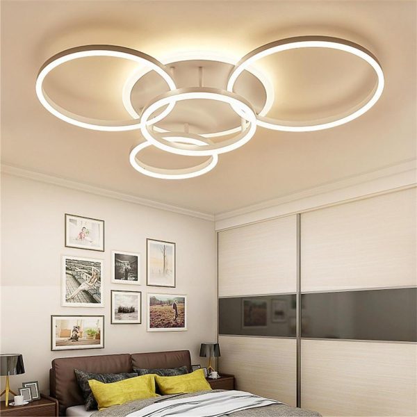 4 Circle Dimmable with Remote LED Modern Flush Mount Ceiling Light Fixtures - Image 2