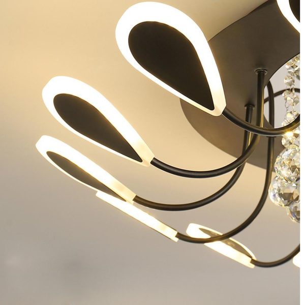 Creative Flower Shaped Dimmable LED Crystal Modern Ceiling Lights - Image 16