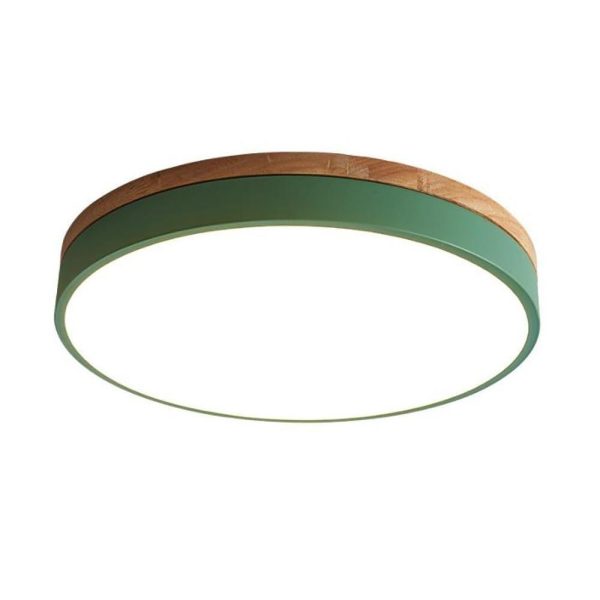 Circular Drum Flush Mount Light Metal Bamboo LED Bedroom Ceiling Lights for Baby Kids - Image 8
