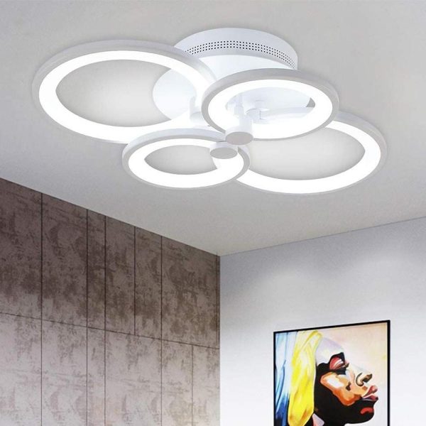 Elegant Semi Flush Mount Ceiling Lights with Unique Overlapping Rings - Image 7