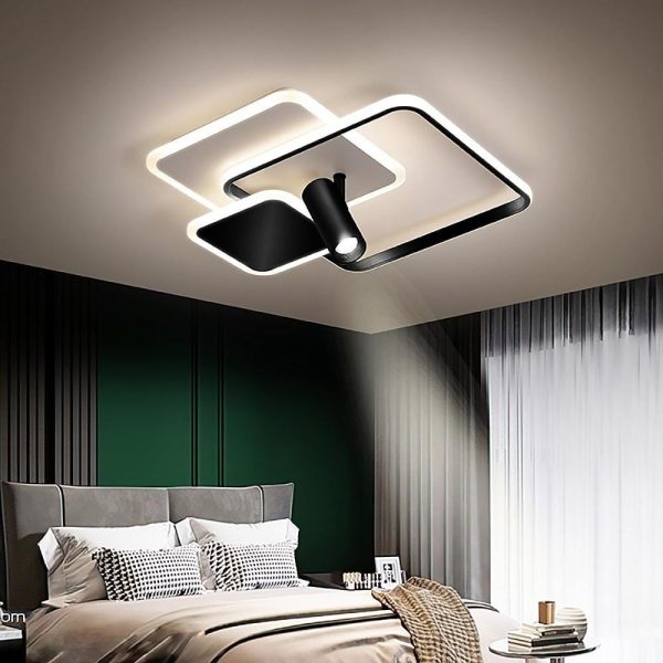 3 Square Metal LED Flush Mount Ceiling Light for Bedroom - Image 2