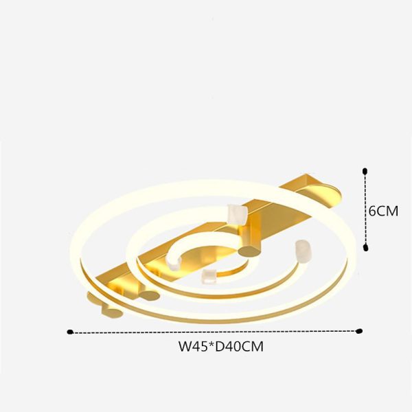 Circular Abstract LED Flush Mount Ceiling Light for Bedroom - Image 8