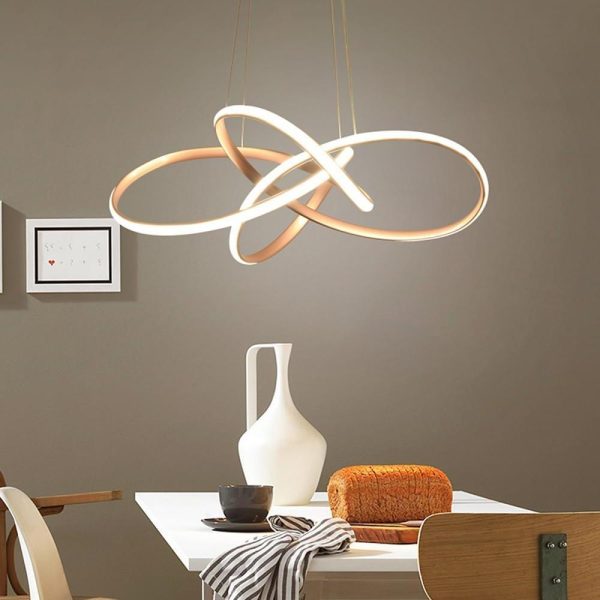 Interweaving Wave Design Pendant Lighting Aluminum Acrylic LED Ceiling Light - Image 2