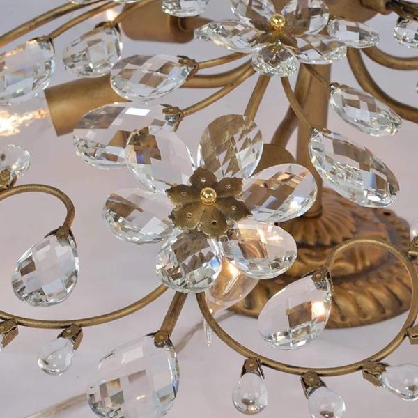 6-light Crystal Flower LED Modern Chandeliers Flush Mount Ceiling Light - Image 5