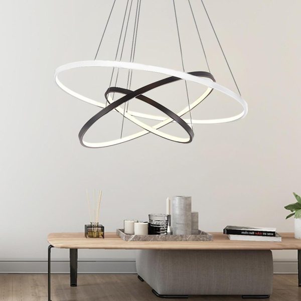 Adjustable Circles LED Dimmable with Remote Modern Chandeliers Pendant Light - Image 9