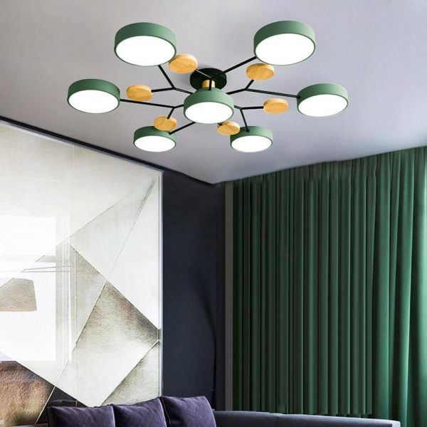 Sputnik Artistic Bedroom Lights Chandeliers Metal Wood Bamboo Baby Kids Lights Ceiling Lights - Image 2