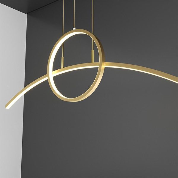 Curve Circle Pendant Lighting Metal Modern Pendant Lighting for Kitchen - Image 8