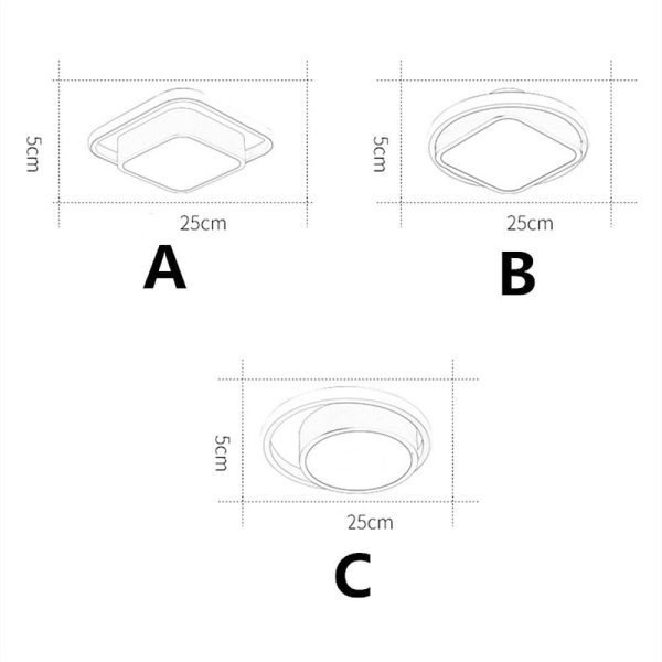 Square Circle LED Modern Flush Mount Lighting Ceiling Lights Ceiling Lamp - Image 5