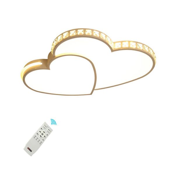 Two Heart Shaped Flush Mount Ceiling Light Dimmable Lamp 1 Bulb - Image 2
