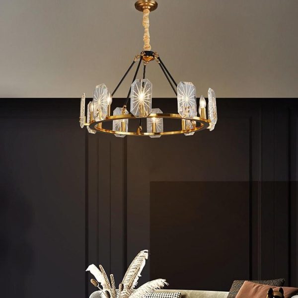 Wagon Wheel Chandeliers - 8 or 10 Lights, Gold Finish - Image 3