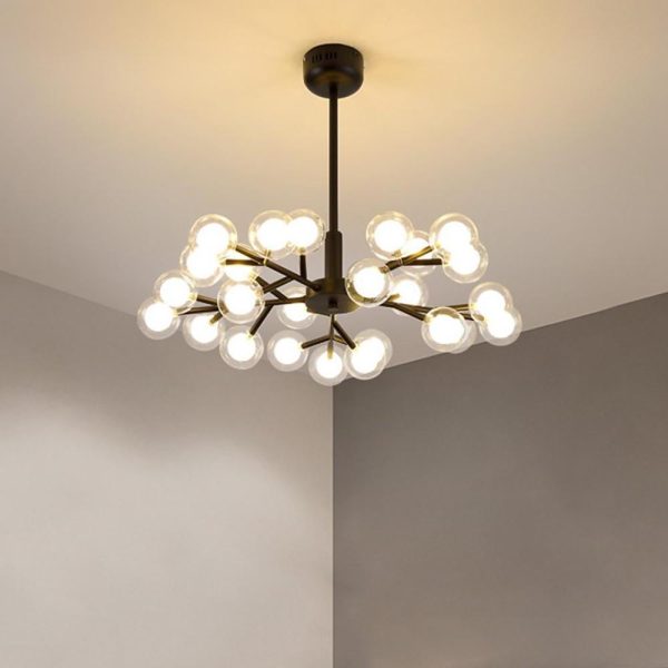 25 Lights LED Cluster Glass Bubble Sputnik Chandelier Hanging Ceiling Lights - Image 6