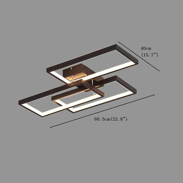 Geometric Rectangle LED Modern Flush Mount Lighting Ceiling Light - Image 5