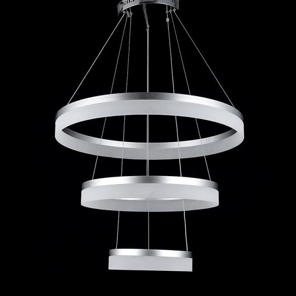 24'' Easily Adjustable 3 Authoritative Ring Classic Vintage Metal Acrylic Chandelier With 1 LED Light - Image 6