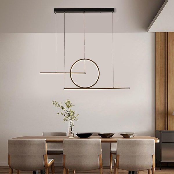 Circle Linear Design LED Modern Chandelier Hanging Ceiling Lights - Image 6