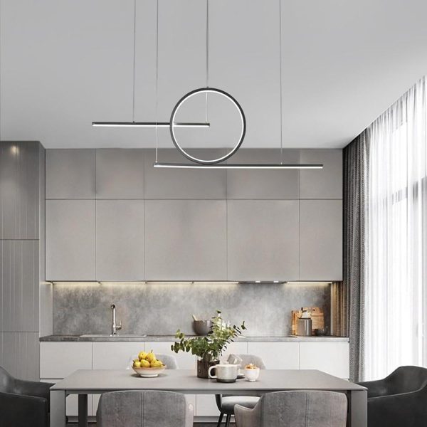 Circle Linear Design LED Modern Chandelier Hanging Ceiling Lights - Image 2