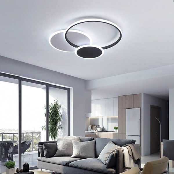 3 Circle Artistic LED Flush Mount Ceiling Light for Bedroom - Image 3