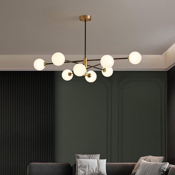 Industrial Modern Cluster Globe Geometric Pendant Light Ceiling Light - Image 2