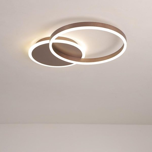 2 Circles Dimmable LED Modern Flush Mount Lighting Ceiling Light Fixture - Image 4
