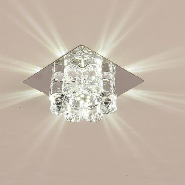 Flower Shaped Electroplated Metal Crystal LED Modern Ceiling Lights - Image 2