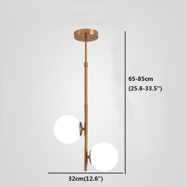 2 Lights Ball-shaped Electroplated Glass Metal LED Modern Pendant Lights - Image 6