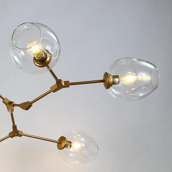 3 Bulbs Geometrical LED Modern Glass Sputnik Chandelier Pendant Light - Image 7