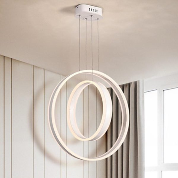 Twin Circle LED Orb Chandelier Ceiling Light - Image 7