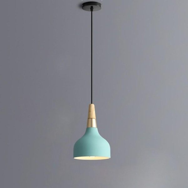 Wood Bamboo Metal LED Modern Pendant Light Hanging Lamp Island Lights - Image 3