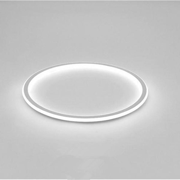 Circular Flush Mount Ceiling Light Minimalist Acrylic Metal Silica Gel LED Light - Image 4