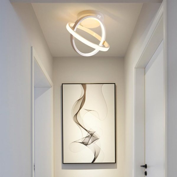 Creative Circles LED Black Modern Ceiling Lights Flush Mount Lighting - Image 4
