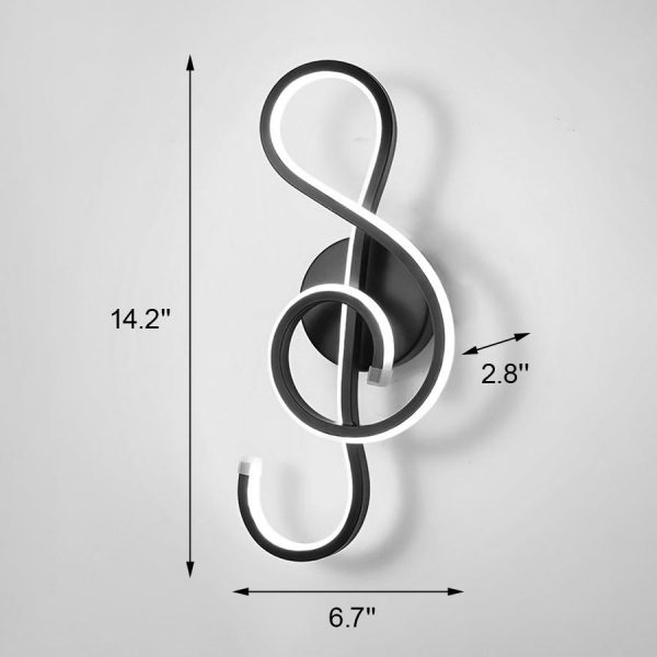 Musical Note Shaped Electroplated LED Modern Wall Sconce Lighting - Image 12