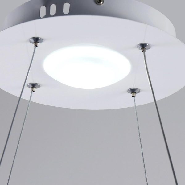LED Circular Sturdy Modernistic Brushed Nickel Pendant Light With Remote Controller - Image 6