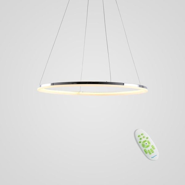 LED Circular Sturdy Modernistic Brushed Nickel Pendant Light With Remote Controller - Image 4