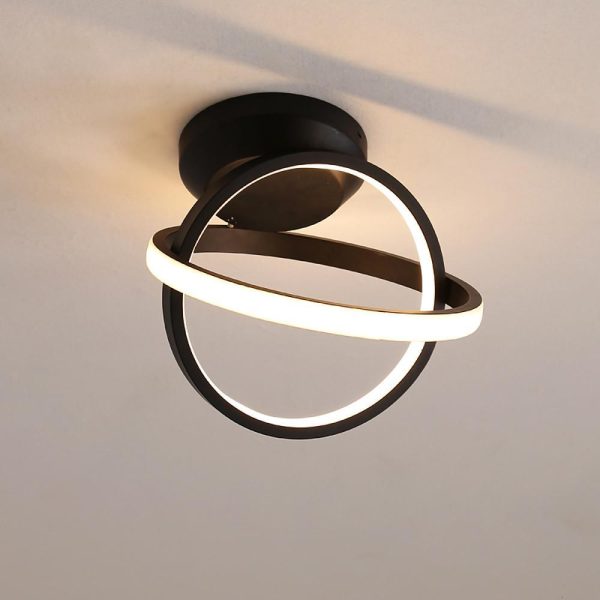 Creative Circles LED Black Modern Ceiling Lights Flush Mount Lighting - Image 5