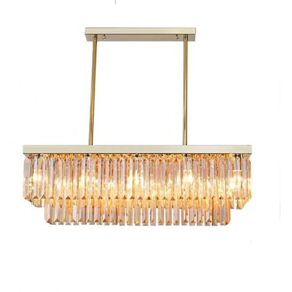 Rectangular Double-layer Crystal LED Industrial Chandeliers Pendant Light - Image 4