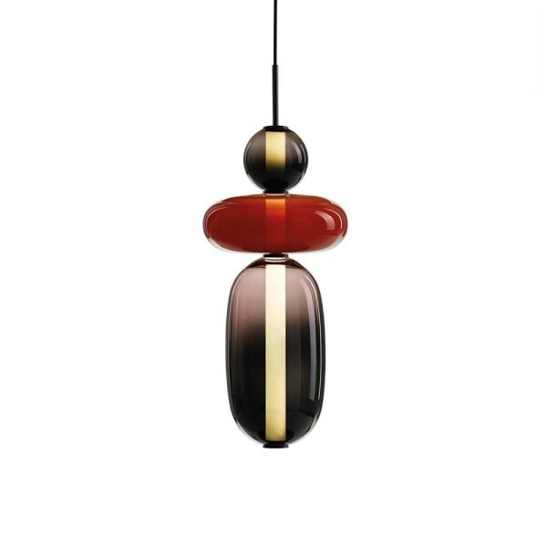 Multiple Shapes Colored Glass Pendant Light Metal Pendant Lighting - Image 10