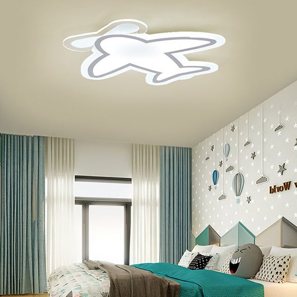 LED Aircraft Shaped Modern Flush Mount Light White Iron Ceiling Lights - Image 2