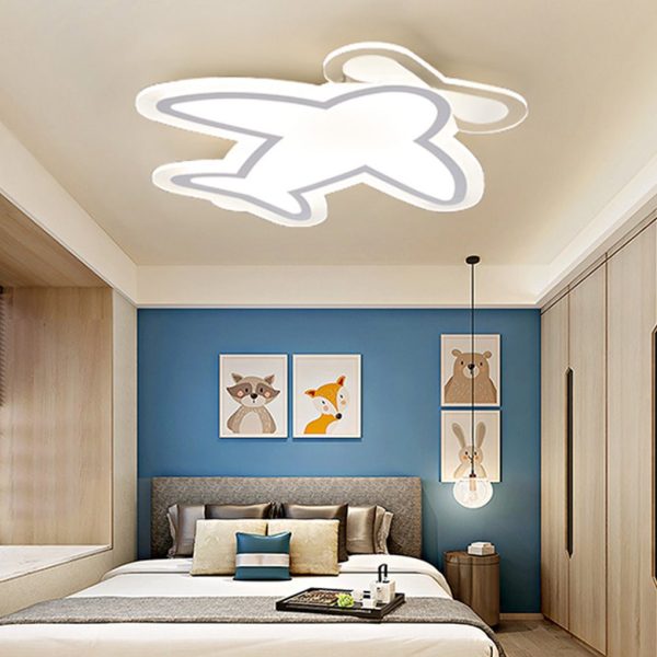 LED Aircraft Shaped Modern Flush Mount Light White Iron Ceiling Lights - Image 3