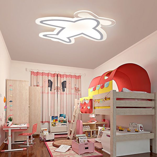 LED Aircraft Shaped Modern Flush Mount Light White Iron Ceiling Lights - Image 4