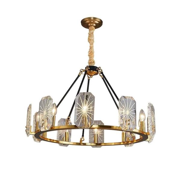 Wagon Wheel Chandeliers - 8 or 10 Lights, Gold Finish - Image 9