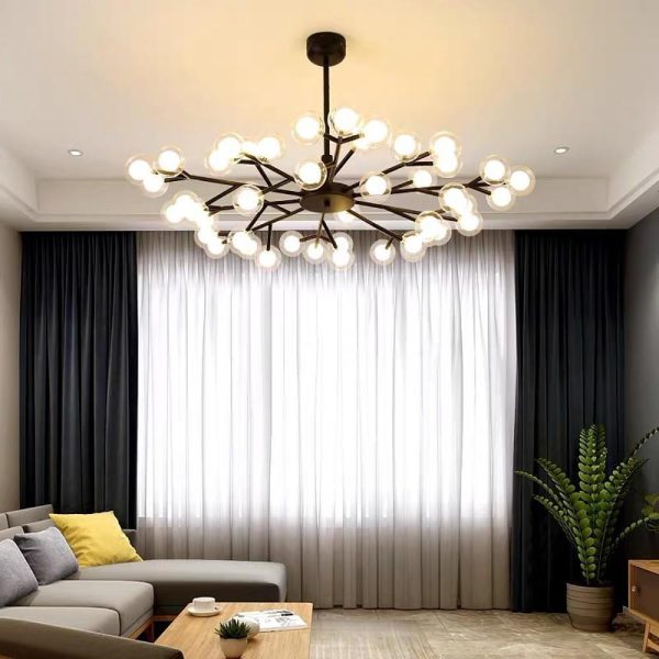 45 Lights LED Cluster Design Glass Modern Chandelier Ceiling Light - Image 7